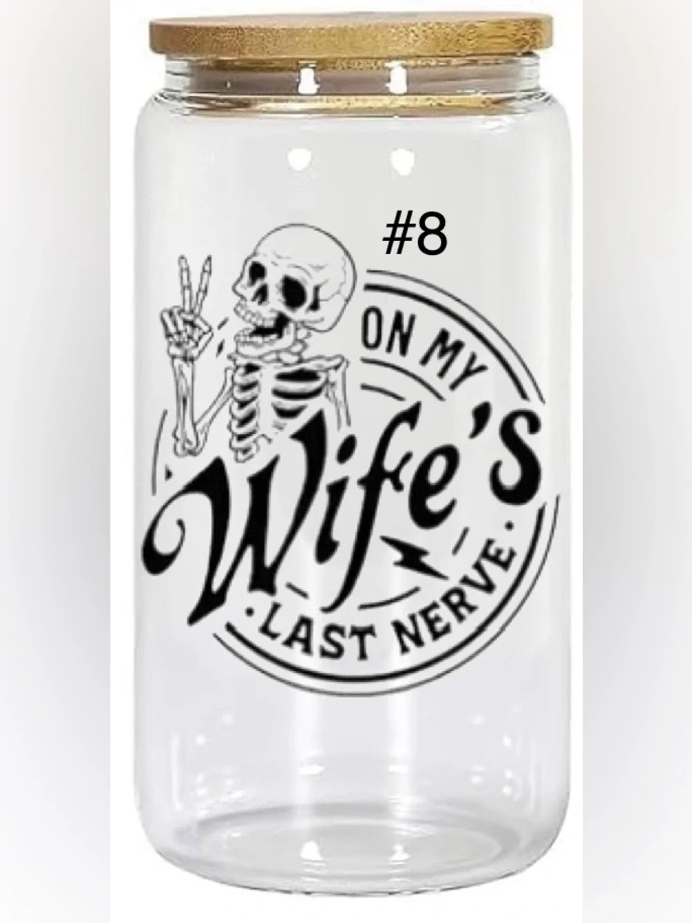 Buy now* 16 ounce glass tumbler sassy skeleton - Picture 9 of 15